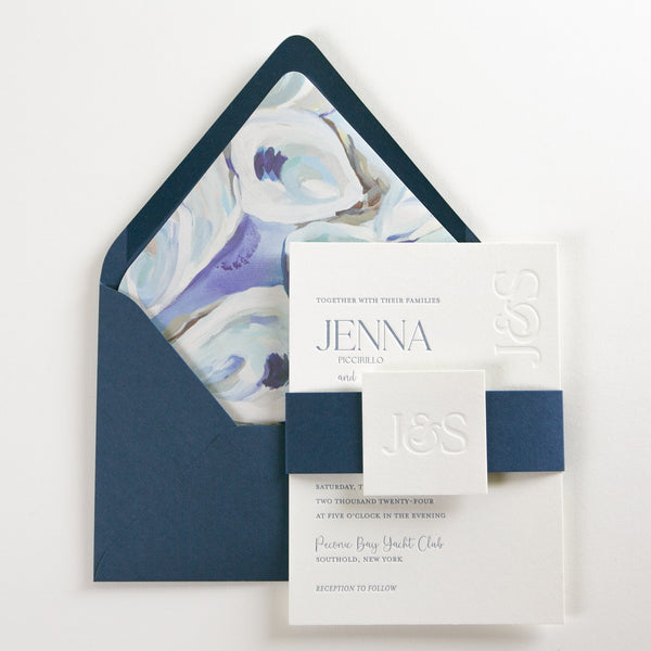Jenna - Bold Monogram Letterpress Invite