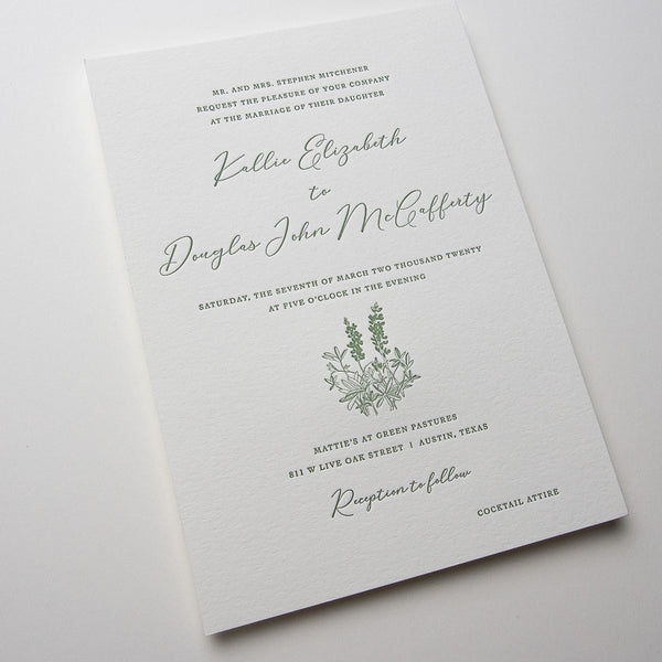 Bluebonnet Letterpress Invitations