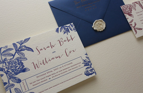 Camelia Letterpress Invitations