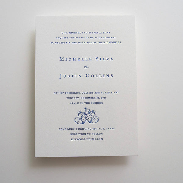 Prickly Pear Letterpress Invitation