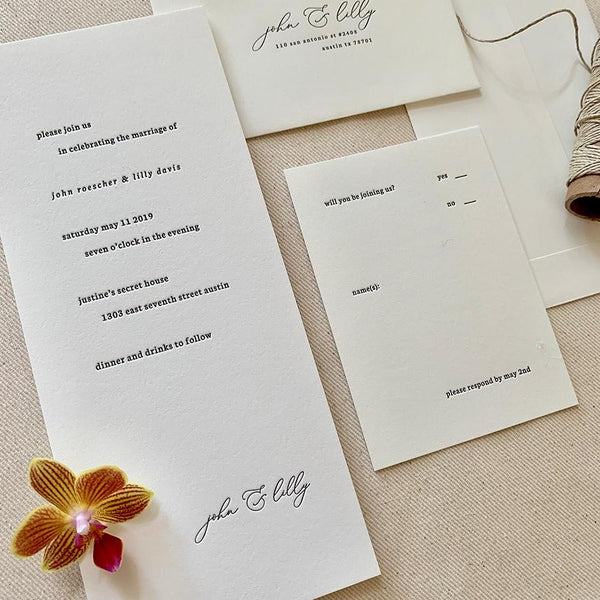 Minima Letterpress Invitations